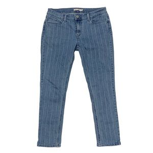 Levis 535 Super Skinny Stretch Blue Denim Jeans Striped Pattern Waterless Sz32